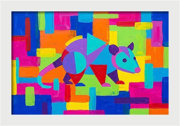 Colorful Possum In Abstract Style