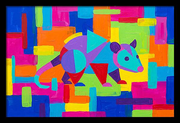 Colorful Possum In Abstract Style