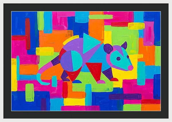 Colorful Possum In Abstract Style
