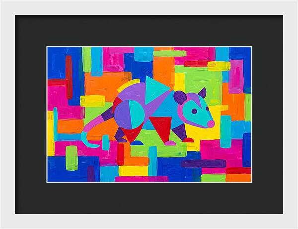 Colorful Possum In Abstract Style
