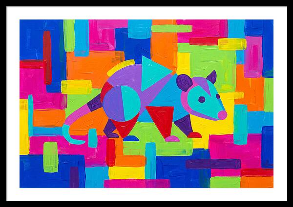 Colorful Possum In Abstract Style