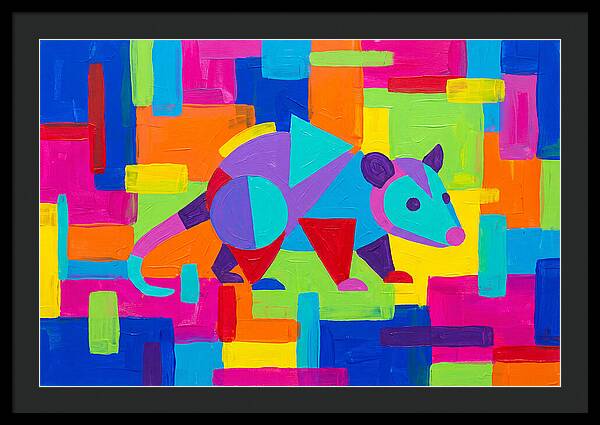 Colorful Possum In Abstract Style