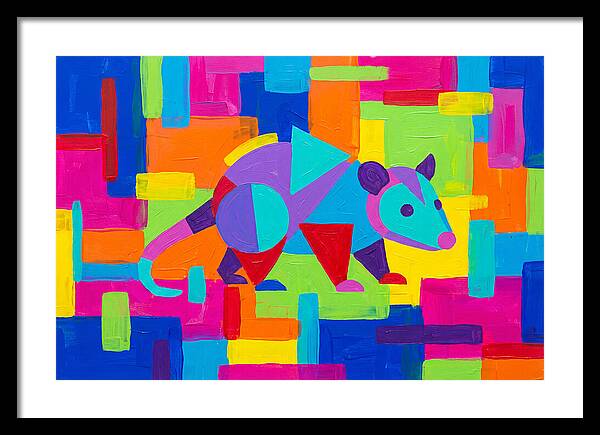 Colorful Possum In Abstract Style