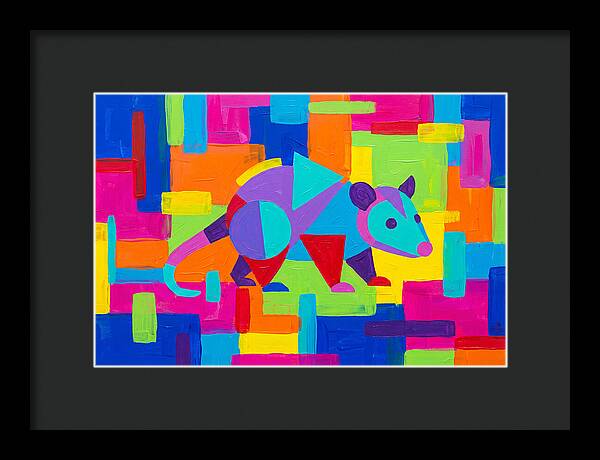 Colorful Possum In Abstract Style