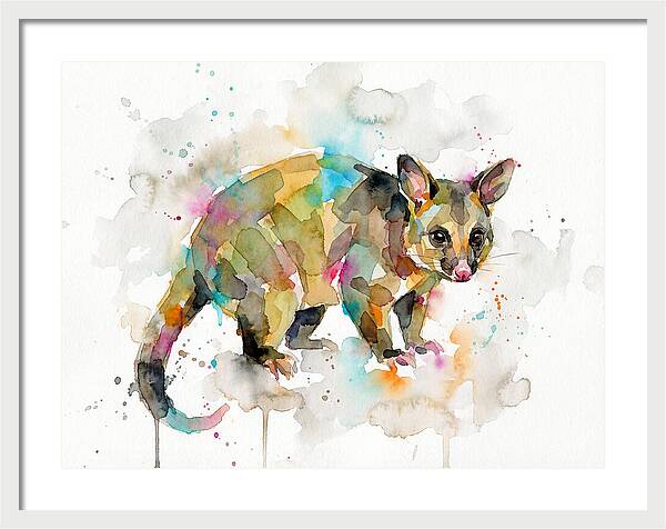 Colorful Possum Watercolor