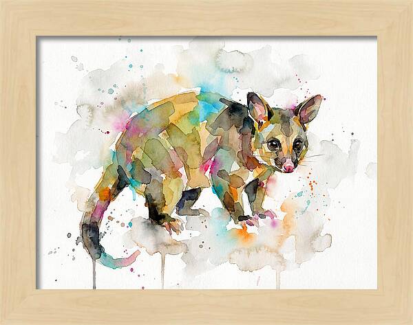Colorful Possum Watercolor