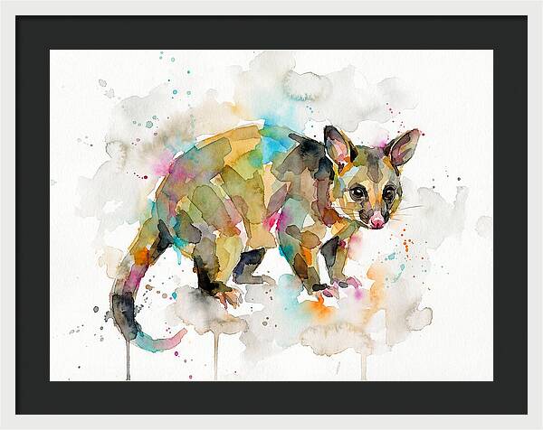 Colorful Possum Watercolor