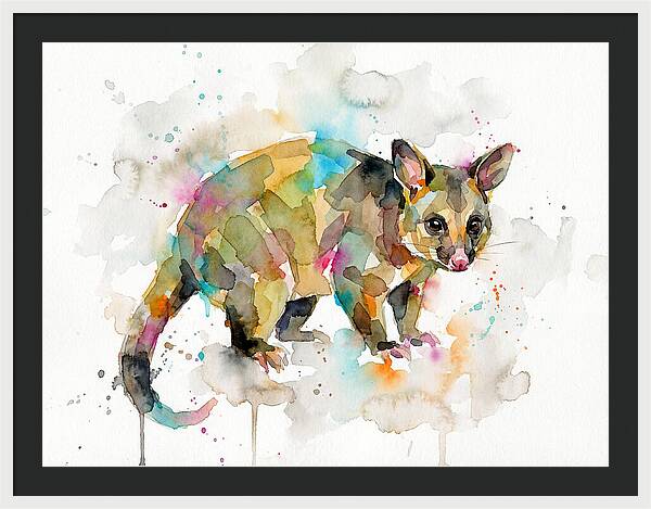 Colorful Possum Watercolor