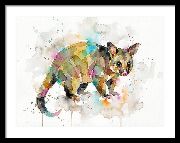 Colorful Possum Watercolor