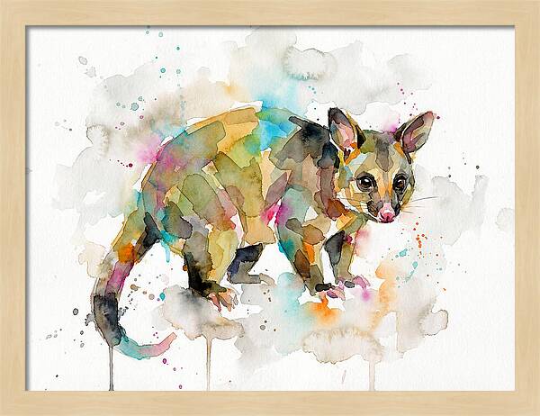 Colorful Possum Watercolor