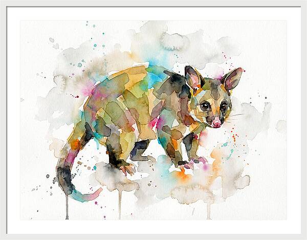 Colorful Possum Watercolor