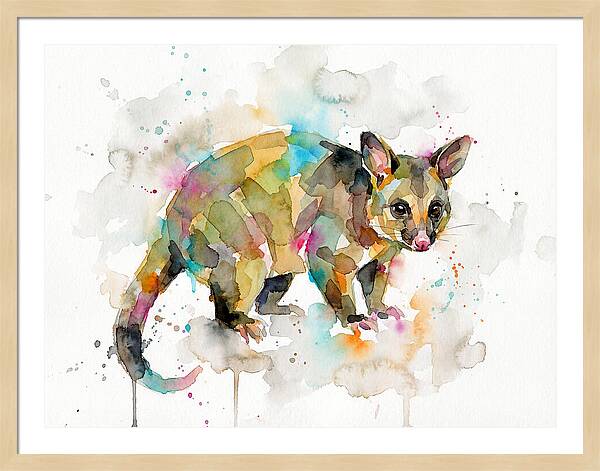 Colorful Possum Watercolor