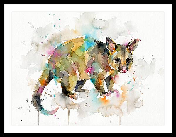 Colorful Possum Watercolor