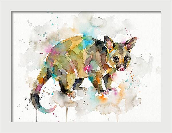 Colorful Possum Watercolor