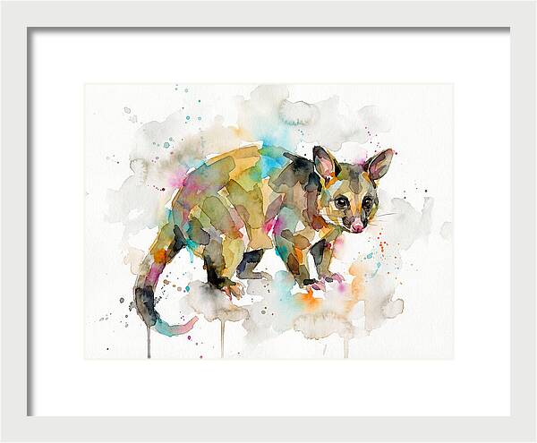 Colorful Possum Watercolor