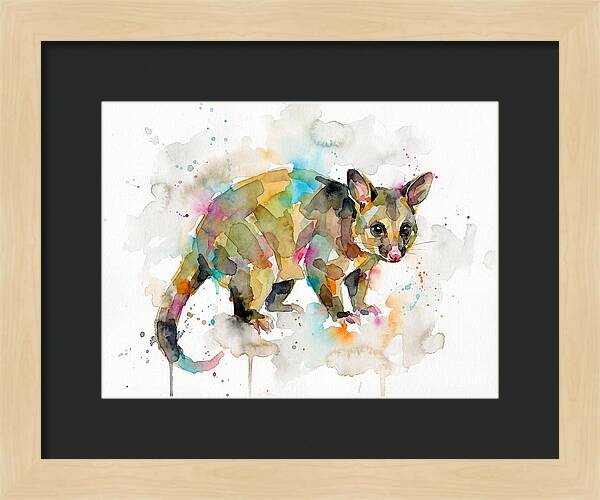 Colorful Possum Watercolor