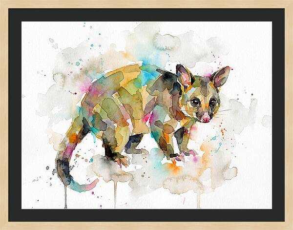 Colorful Possum Watercolor