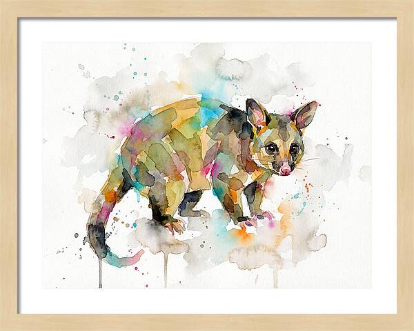 Colorful Possum Watercolor