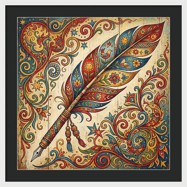 Colorful Quill Pen