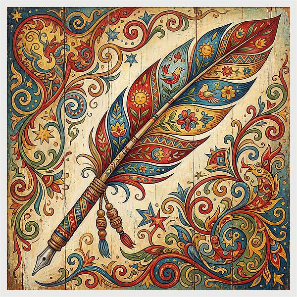 Colorful Quill Pen