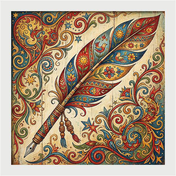 Colorful Quill Pen