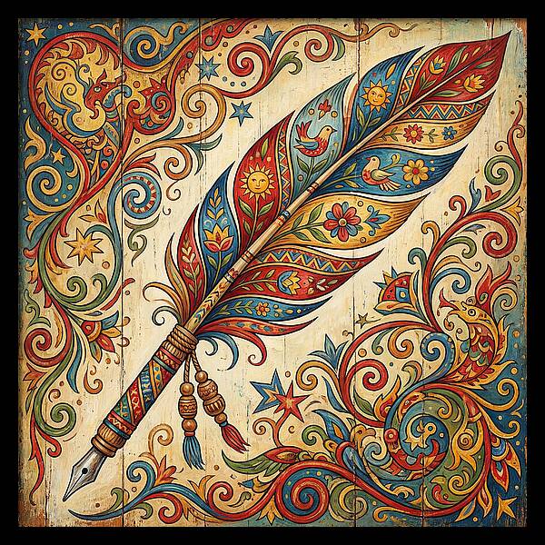 Colorful Quill Pen