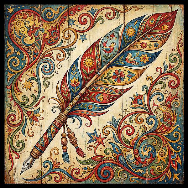 Colorful Quill Pen