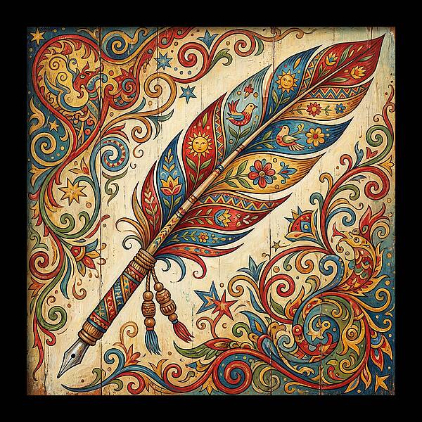 Colorful Quill Pen