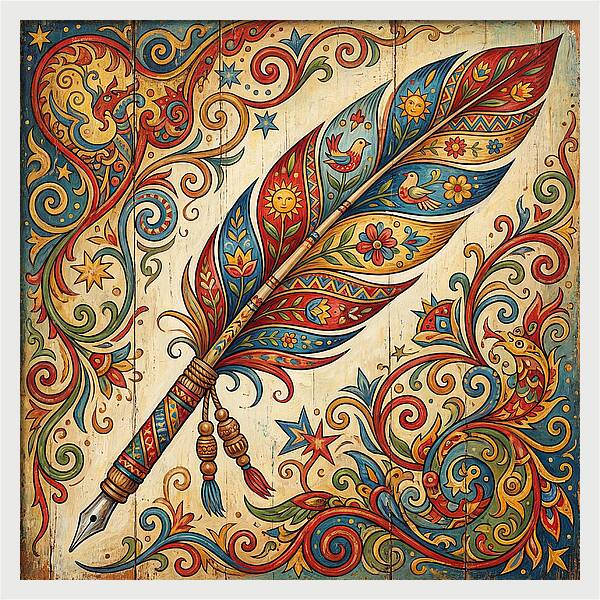 Colorful Quill Pen