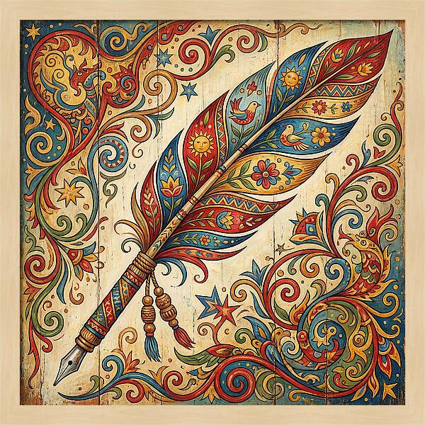 Colorful Quill Pen