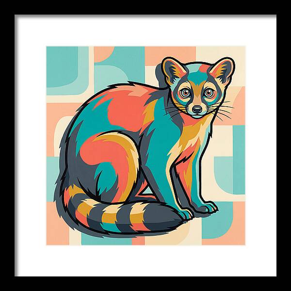 Colorful Ringtail Illustration