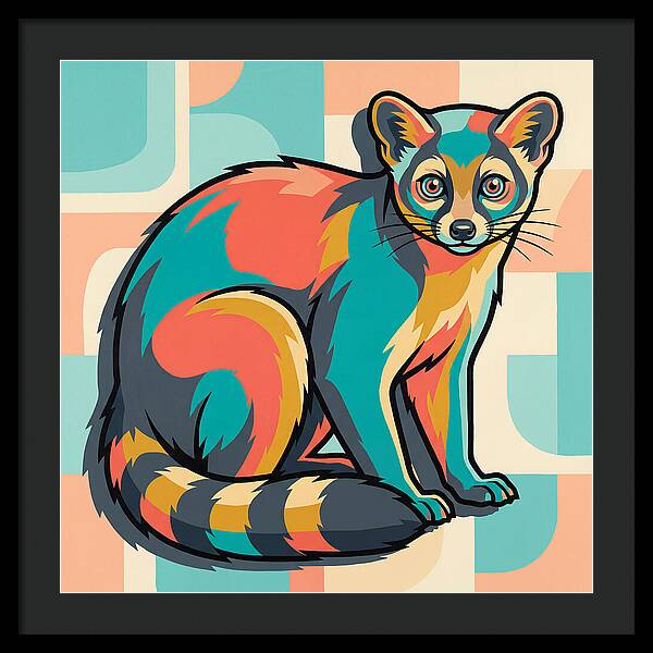 Colorful Ringtail Illustration