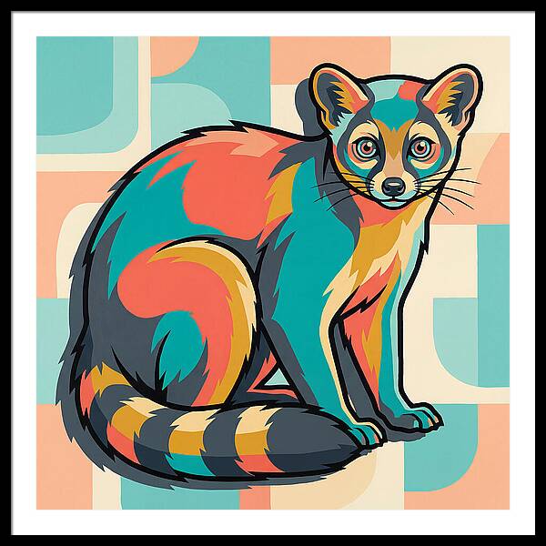 Colorful Ringtail Illustration