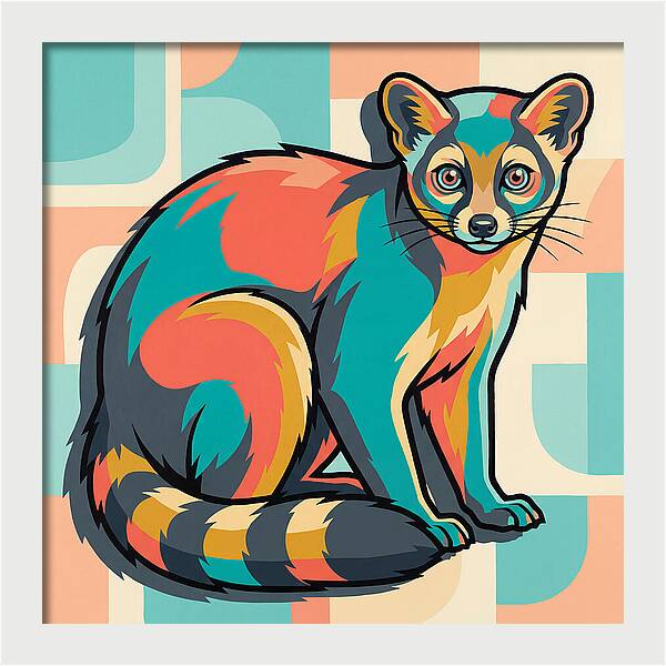 Colorful Ringtail Illustration