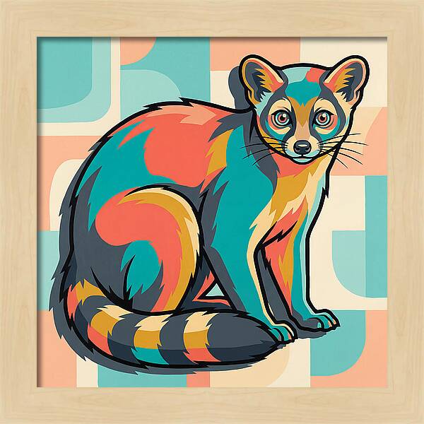 Colorful Ringtail Illustration