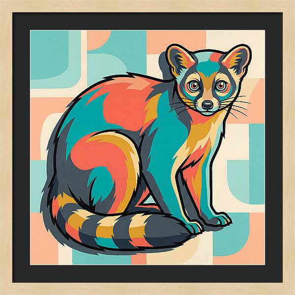 Colorful Ringtail Illustration