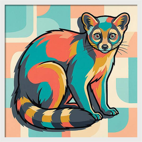 Colorful Ringtail Illustration