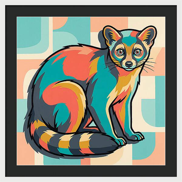 Colorful Ringtail Illustration