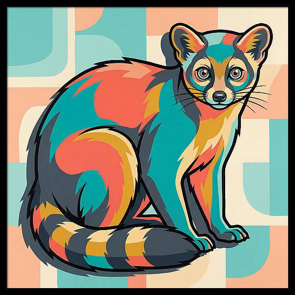 Colorful Ringtail Illustration