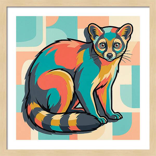 Colorful Ringtail Illustration