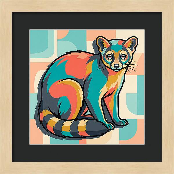 Colorful Ringtail Illustration