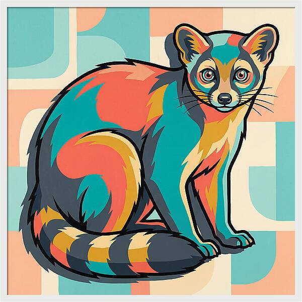 Colorful Ringtail Illustration