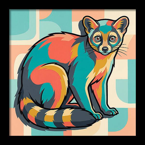 Colorful Ringtail Illustration