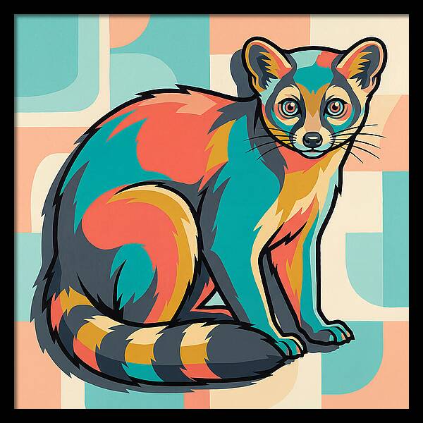 Colorful Ringtail Illustration
