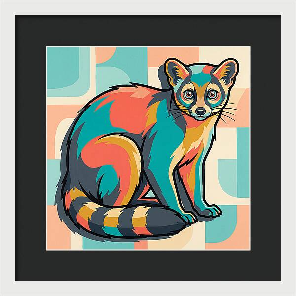 Colorful Ringtail Illustration