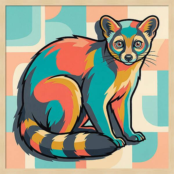 Colorful Ringtail Illustration