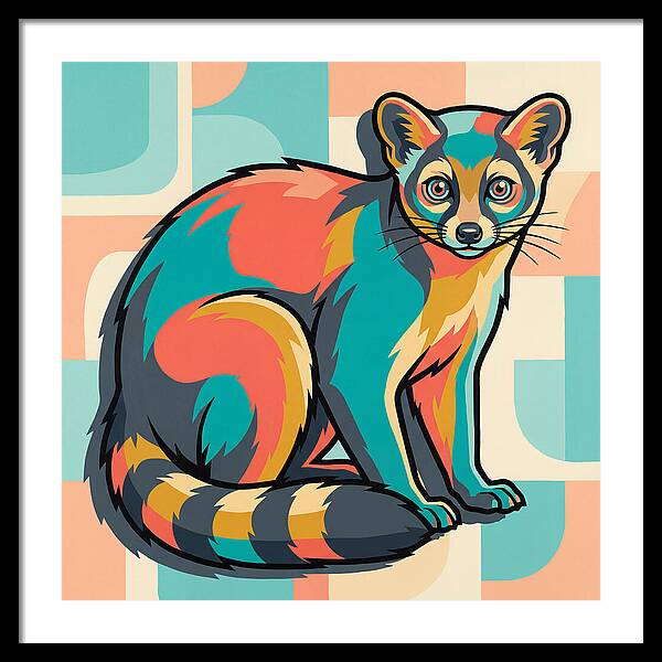 Colorful Ringtail Illustration