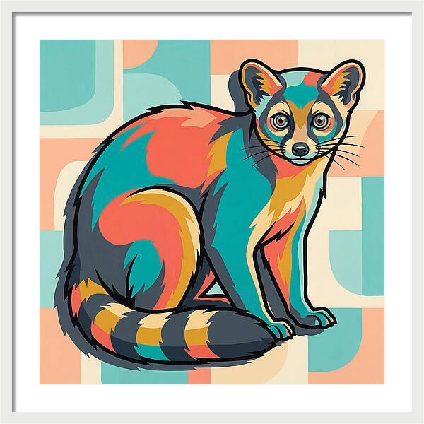Colorful Ringtail Illustration
