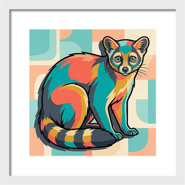 Colorful Ringtail Illustration
