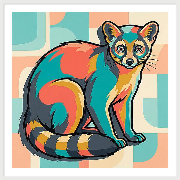 Colorful Ringtail Illustration